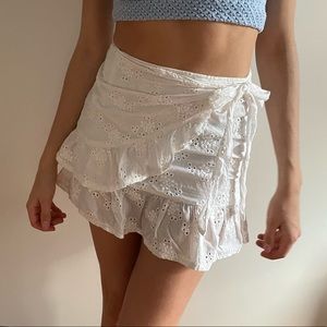 Princess Polly white wrap skirt
